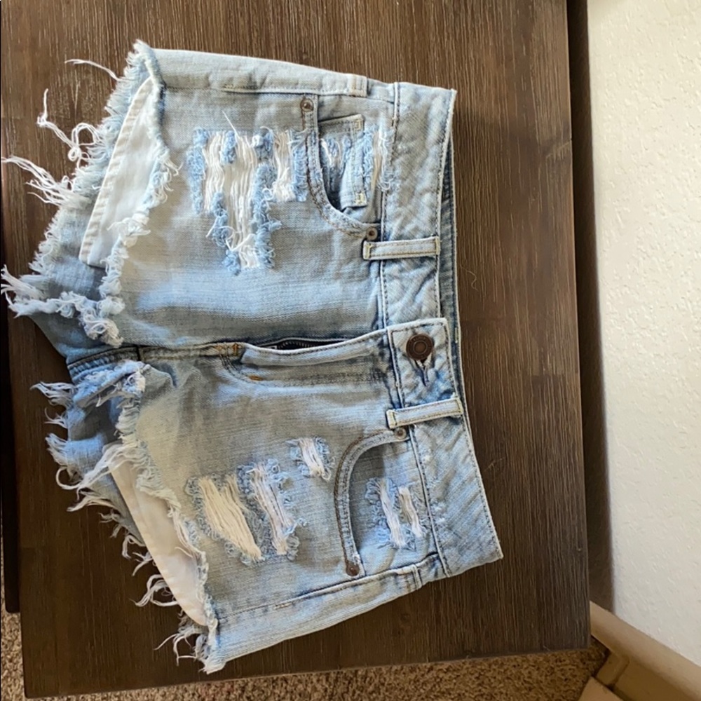Distressed American Eagle denim shorts